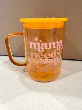 Golden yellow Glass mug